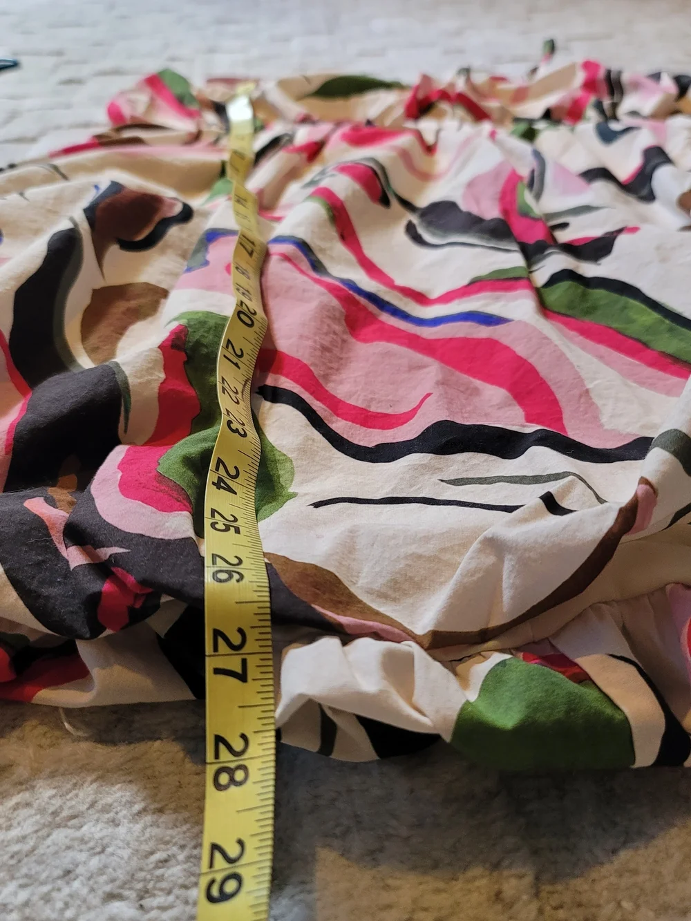 ANTHROPOLOGIE Adjustable Strap Bubble Hem Short Dress Pink Abstract Size XL - Picture 8 of 10
